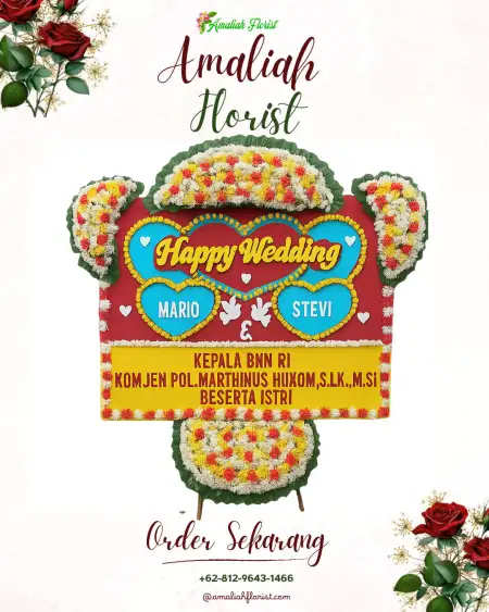 Papan Bunga Pernikahan Benuang